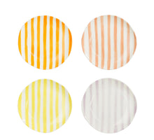 Elfi ontbijtbord oranje l.paars roze geel 4 assorti - h2xd19cm