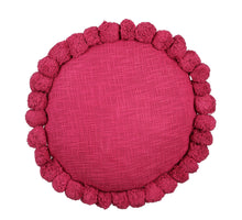 Kussen pom pon fuchsia - h10xd40cm