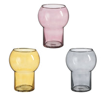 Gumbo vaas glas grijs rood oranje 3 assorti - h15,5xd11cm