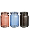 Sally vase glass l. pink blue black 3 assorted - h 16.5 x d 9.5 cm