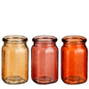 Sally vaas glas l.bruin l. roze orange 3 assorti - h16,5xd9,5cm