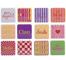 Deco mdf 12 assortie 9.5cm x 9.5cm x 0.5cm