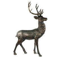 Polyresin reindeer bronze-colored 81x46x127cm