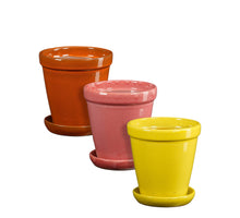 Madrid pot rond l.geel oranje l.roze 3 assorti - h17xd16cm