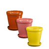 Madrid pot rond l.geel oranje l.roze 3 assorti - h17xd16cm
