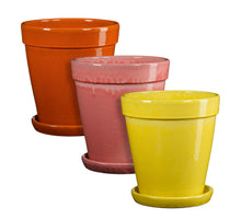 Madrid pot rond l.geel oranje l.roze 3 assorti - h33xd30cm