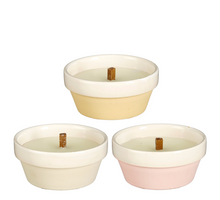 Kaars geel roze beige 3 assorti - h5,5xd11,5cm