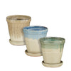 Madrid pot round l. blue brown mint green 3 assorted - h17xd16cm