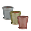 Madrid pot round dusky pink grey green 3 assorted - h24xd22cm