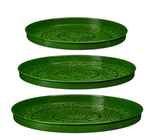 Medina tray groen set van 3 - h3xd40cm