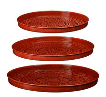 Medina tray rood set van 3 - h3xd40cm