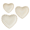 Decoratie bord hart creme set van 3 - l19xb17,5xh3cm