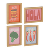 Muurdecoratie set van 4 stuks FSC Mix - l15,5xb20,5xh8,5cm