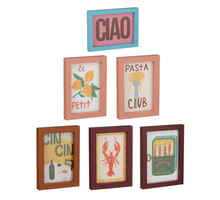 Muurdecoratie set van 6 stuks FSC Mix - l18xb25xh8,5cm