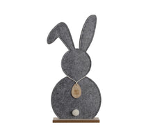 Rabbit felt gray on MDF foot L.51cm x W.6.2cm x H.24cm