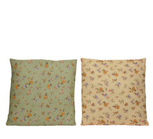 Cushion polyester cotton square  flower print 2col ass 45x45