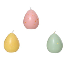 Eikaars paraffine 3col ass D4,5 H5,3cm roze/geel/groen