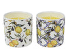 Citronella kaars in pot citroenen 2 assorti blauw/geel H7 D7