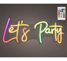 LED neon usb let's party binnen colour changing 1.6cm x 41cm