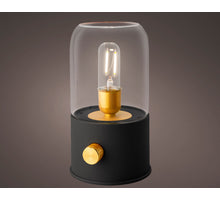 LED oplaadbare campinglamp zwart plastic binnen dia11cm x H.20cm