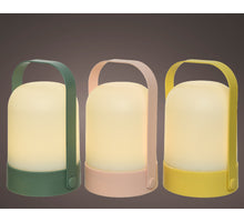 LED lantern plastic steady BO outdoor 3col white D15 H21cm 3 l