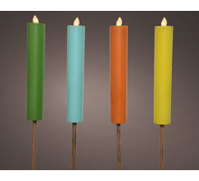 Solar fakkel kunststof vlam effect 4 zomerkleuren assortie D4 H90cm 1 led