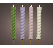 Solar fakkel kunststof ''SWIRL'' vlam effect Pastel 4 assorti D4H90cm 1led