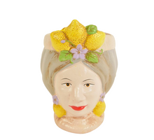WOMAN HEAD POT CERAMIC D14X18H GRAY