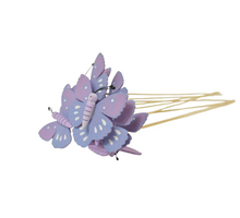 Pak á 10 Vlinder paars hout op 50cm stok