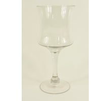 GLASS VASE ON FOOT D11.5X30H TRANSPARENT