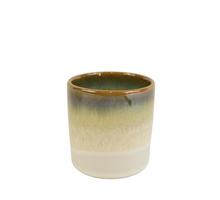CYLINDER POT CERAMIC D6.5X7H CREAM/BROWN