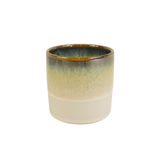 CYLINDER POT CERAMIC D8X8H CREAM/BROWN