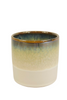 CYLINDER POT CERAMIC D8X8H CREAM/BROWN