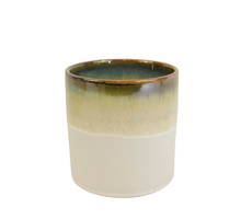 CYLINDER POT CERAMIC D10.5X10.5H CREAM/BROWN