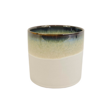 CYLINDER POT CERAMIC D12.5X11H CREAM/BROWN