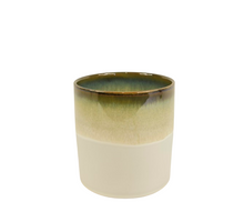 CYLINDER POT CERAMIC D13X13.5H CREAM/BROWN