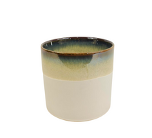 CYLINDER POT CERAMIC D16X15H CREAM/BROWN