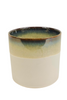 CYLINDER POT CERAMIC D16X15H CREAM/BROWN