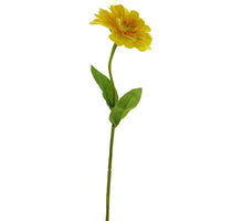 Zinnia spray w/lvs yellow 45cm
