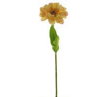 Zinnia spray  w/lvs peach 45cm