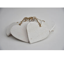 Houten hart 15cm 10stk white-wash