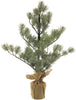 Pinus tree in jute bag, green, with ice, 72cm