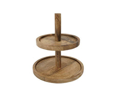 Etagère 2-laags mangohout 24 x 24 x 28 cm