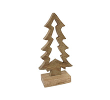 Kerstboom op voet mangohout 13 x 6 x 25 cm