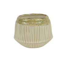 POT CERAMIC GLAZED D17.3X12.5 CREAM/WHITE