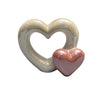 HEART DECO CERAMIC 9,5H WHITE/PINK