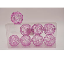 Metal wire ball 7,5cm 8pc. lilac