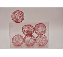Metal wire ball 10cm 6pc. red