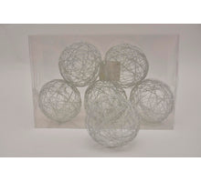 Metal wire ball 10cm 6pc. white