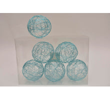 Metal wire ball 10cm 6pc. blue